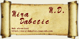 Mira Dabetić vizit kartica